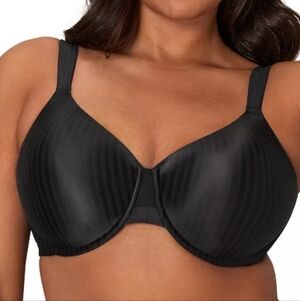 Playtex Secrets Perfectly Smooth Underwire 4747 Black Pinstripe Bra 36D NWT